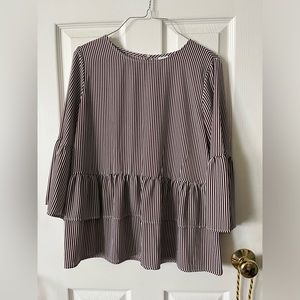 stripped ruffle shirt!